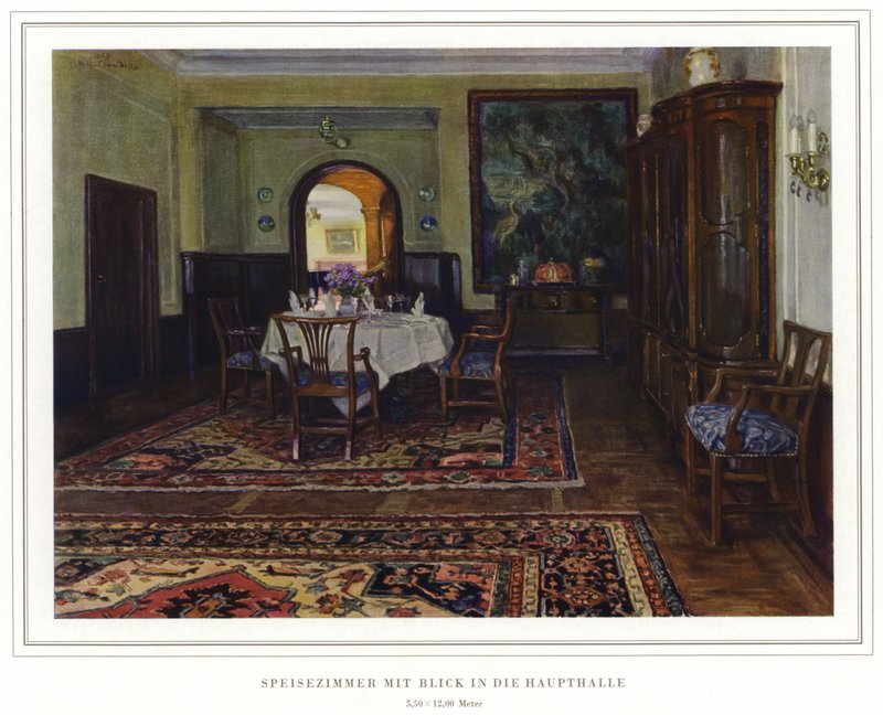 Teppeprodusenters virksomhet Halvmåne teppefabrikk av Koch und Te Kock (farge litho) av Wilhelm Ludwig Heinrich Claudius