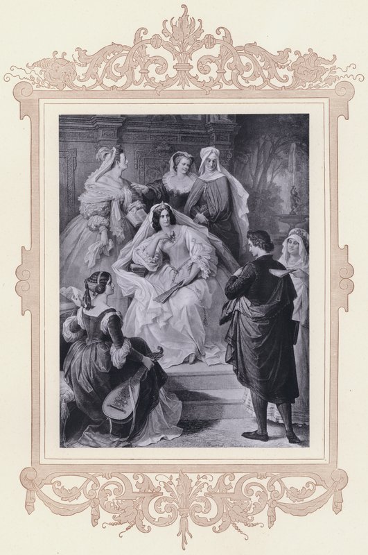 Leonore, Torquato Tasso (litho) av Wilhelm von (after) Kaulbach