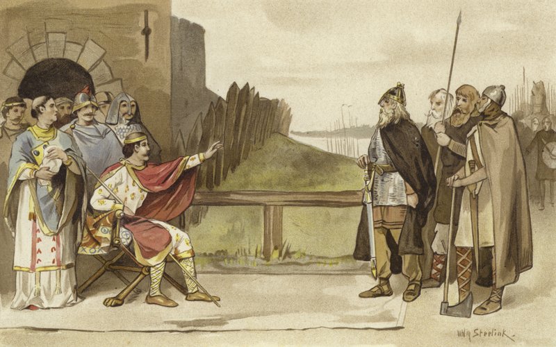 Møte mellom Charles the Bald og Roruk the Norseman, Nijmegen, 870 av Willem II Steelink