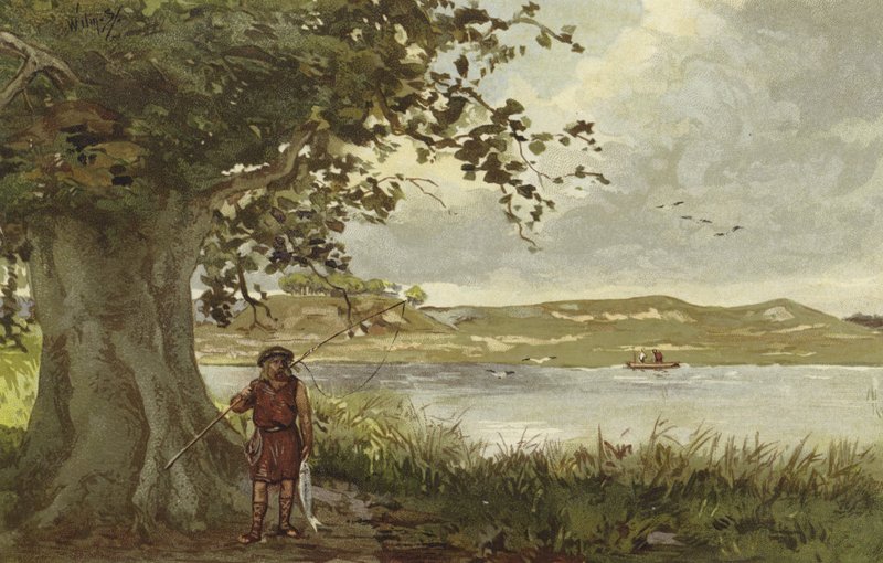 Utsikt over Hunenschans ved Uddelermeer, Gelderland, Nederland av Willem II Steelink