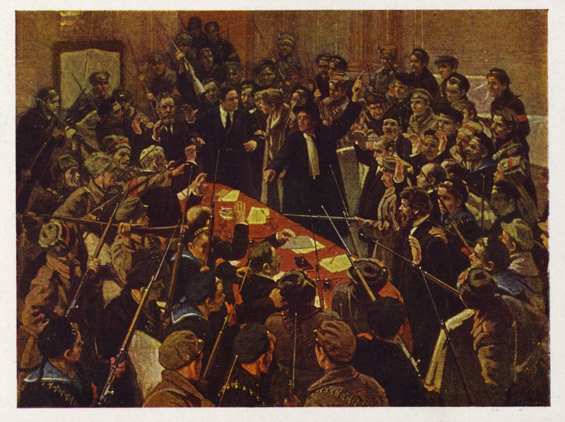 Arrestasjonen av den provisoriske regjeringen i Russland, Petrograd, den russiske revolusjonen 26. oktober 1917 av William B. Webb