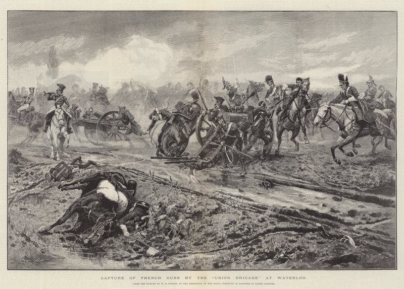 Fangst av franske våpen av Union Brigade ved Waterloo av William Barnes Wollen