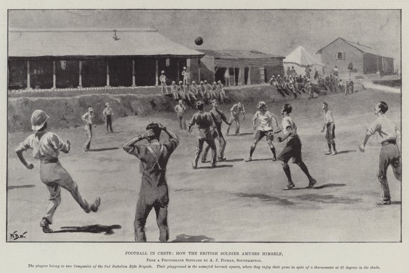 Fotball på Kreta, hvordan den britiske soldaten morer seg av William Barnes Wollen