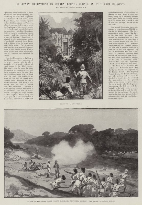 Militære operasjoner i Sierra Leone, scener i Kissi-landet av William Barnes Wollen