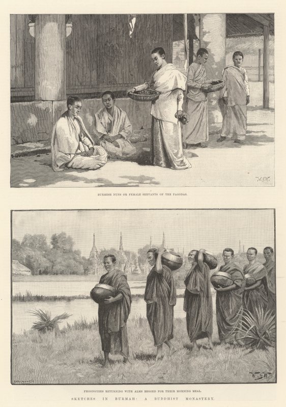 Skisser i Burmah, et buddhistisk kloster av William Barnes Wollen