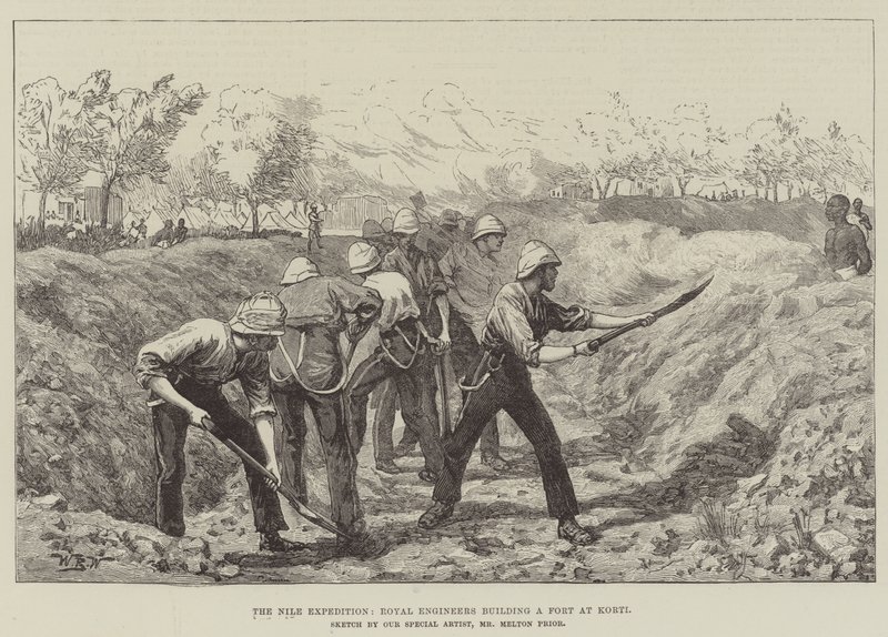 The Nile Expedition, Royal Engineers bygger et fort ved Korti av William Barnes Wollen