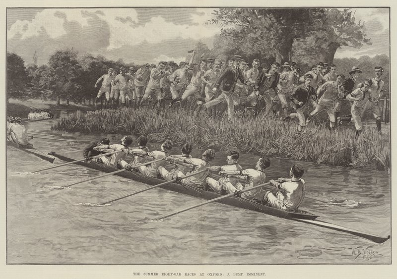 Summer Eight-Oar Races i Oxford, en bump nært forestående av William Barnes Wollen