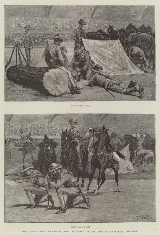 The Victoria Rifle Volunteers, fra Melbourne, ved Military Tournament, Islington av William Barnes Wollen