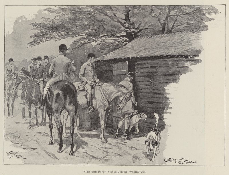 Med Devon og Somerset Staghounds av William Barnes Wollen