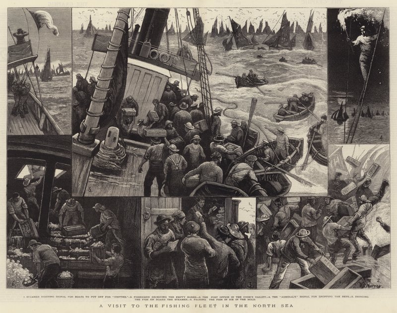 Et besøk til fiskeflåten i Nordsjøen av William Bazett Murray