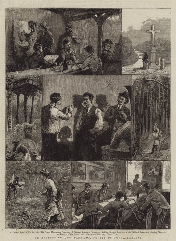 En kunstnerkoloni, Barbizon, Forest of Fontainebleau av William Bazett Murray