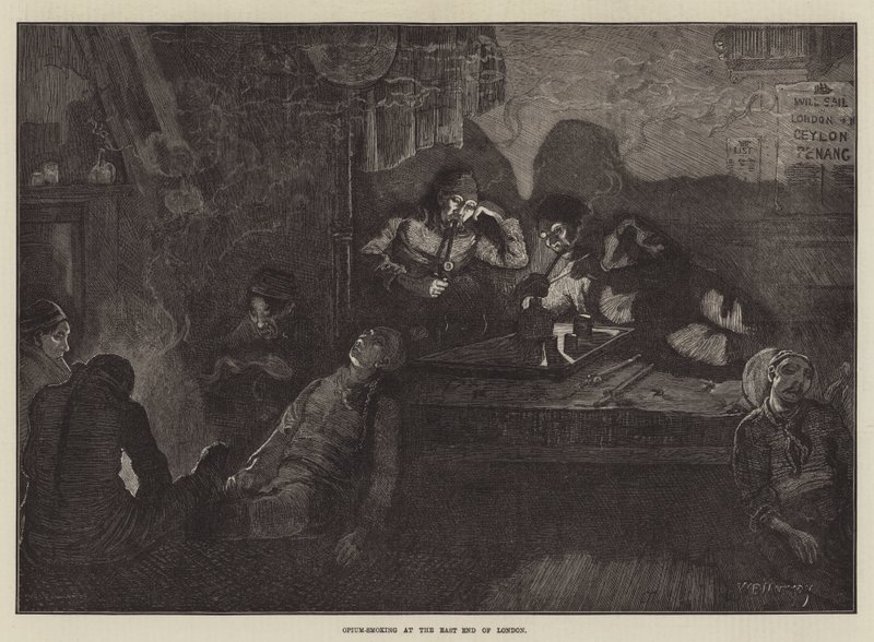 Opium-røyking i East End i London av William Bazett Murray