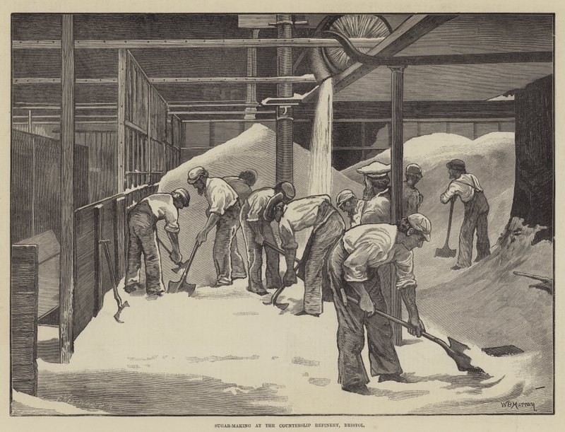 Sukkerproduksjon på Counterslip-raffineriet, Bristol av William Bazett Murray