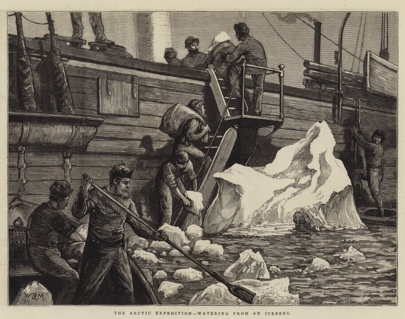 The Arctic Expedition, Vanning fra et isfjell av William Bazett Murray