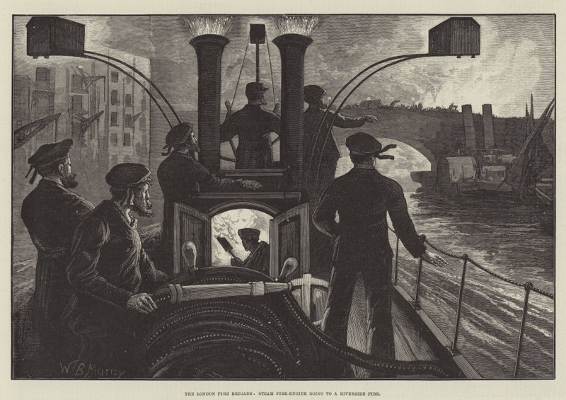 London Fire Brigade, Steam Fire-Engine skal til en Riverside Fire av William Bazett Murray