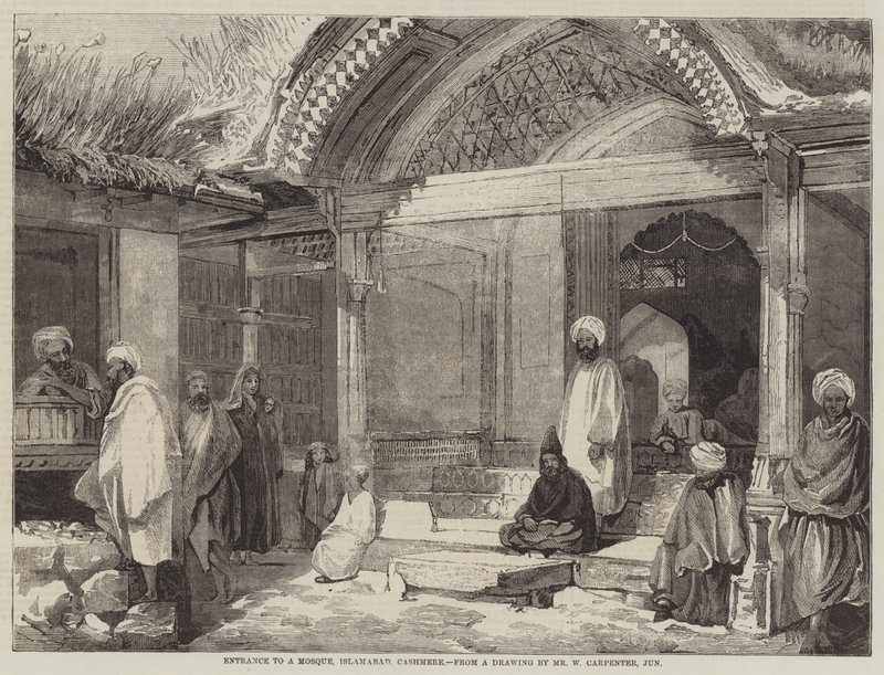 Inngang til en moske, Islamabad, Cashmere av William Carpenter