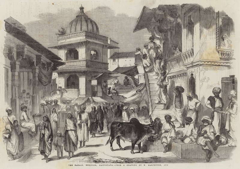 Basaren, Udaipur, Rajputana av William Carpenter