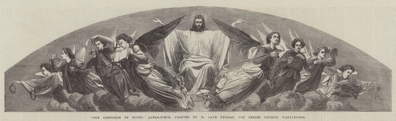 The Diffusion of Gifts, alterstykke, for Christ Church, Marylebone av William Cave Thomas