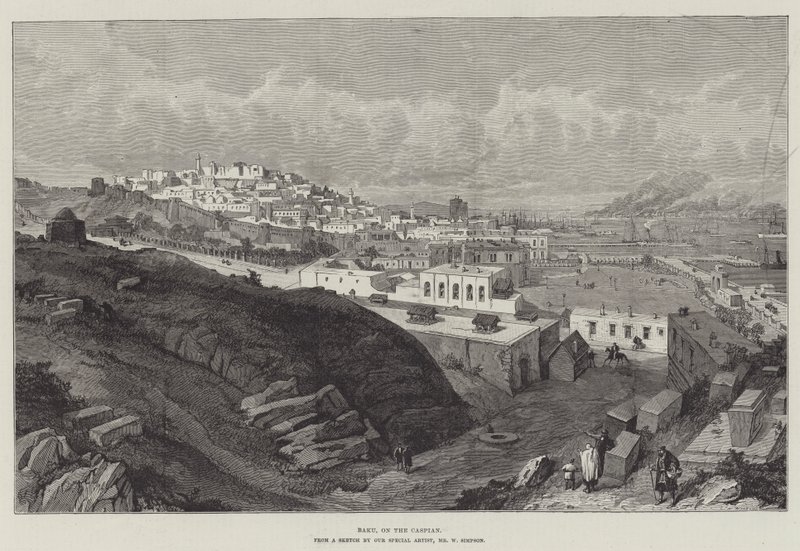 Baku, ved det kaspiske hav av William Crimea Simpson
