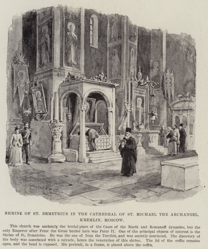 Helligdommen til St. Demetrius i katedralen til St Michael the Archangel, Kreml, Moskva av William Crimea Simpson