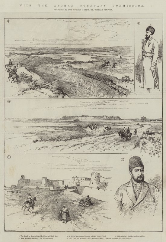 Med den afghanske grensekommisjonen av William Crimea Simpson