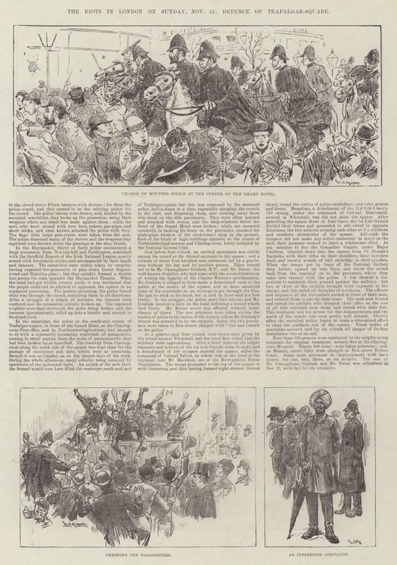 Opptøyene i London søndag 13. november, Defense of Trafalgar-Square av William Douglas Almond
