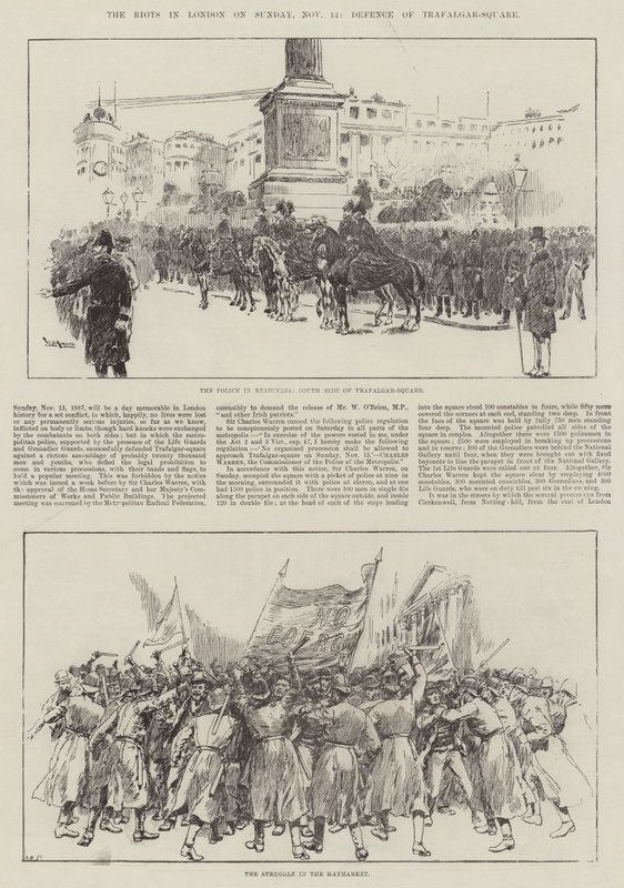 Opptøyene i London søndag 13. november, Defense of Trafalgar-Square av William Douglas Almond