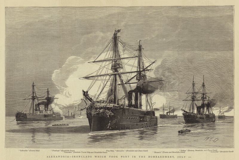 Alexandria, Ironclads som deltok i bombardementet, 11. juli av William Edward Atkins