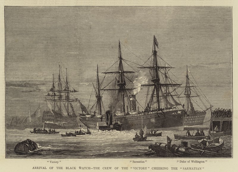 Ankomst av Black Watch, Crew of the Victory heier på sarmateren av William Edward Atkins