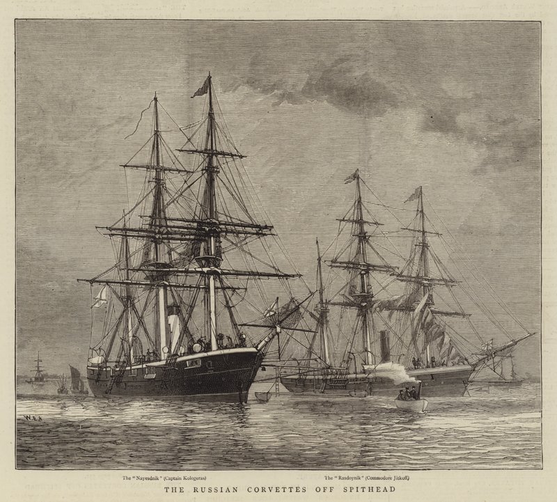 De russiske korvettene utenfor Spithead av William Edward Atkins