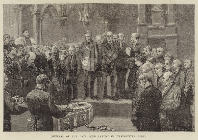 Begravelse til avdøde Lord Lytton i Westminster Abbey av William III Bromley