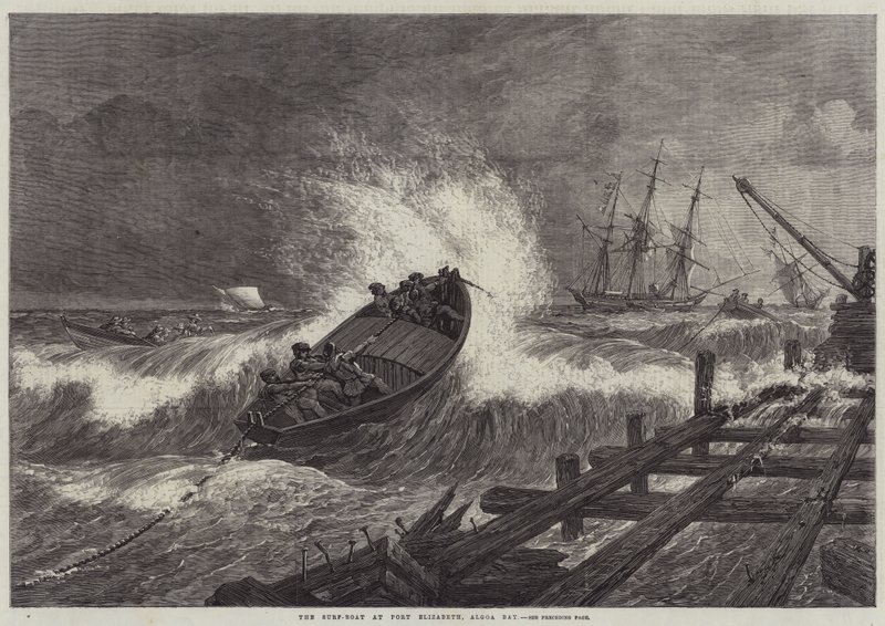 Surfebåten i Port Elizabeth, Algoa Bay av William James Linton