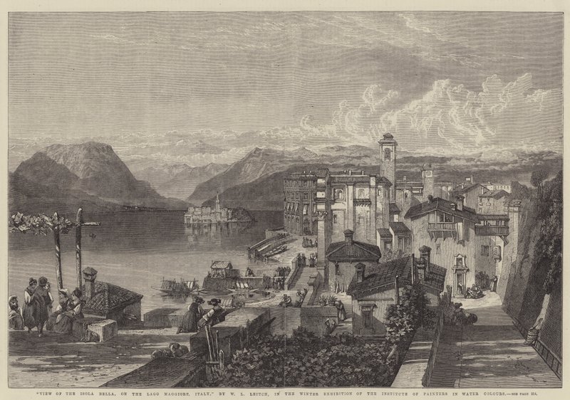 Utsikt over Isola Bella, ved Lago Maggiore, Italia av William Leighton Leitch