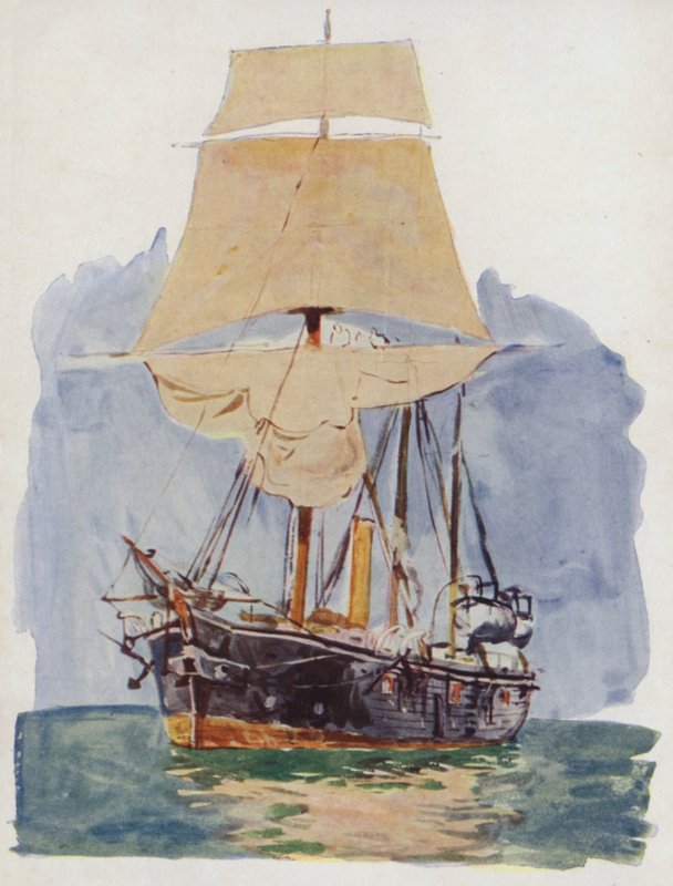 En kanonbåt på Sail Drill av William Lionel Wyllie