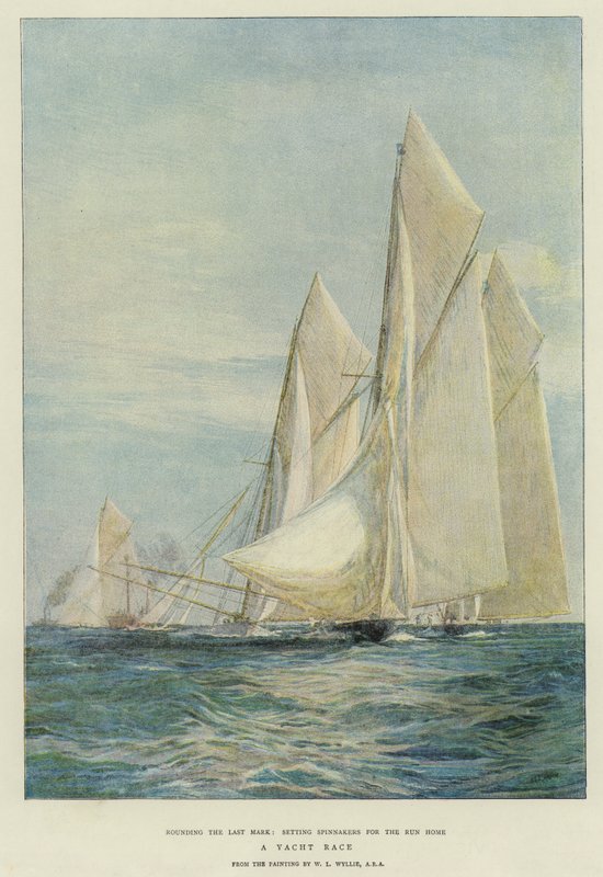 A Yacht Race (chromolitho) av William Lionel Wyllie