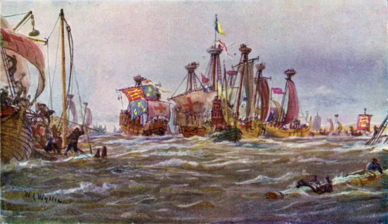 Slaget ved Sluys, 1340 av William Lionel Wyllie