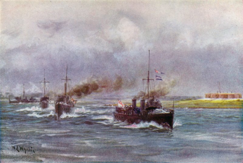 Tidlige "30 Knot" destroyere av William Lionel Wyllie