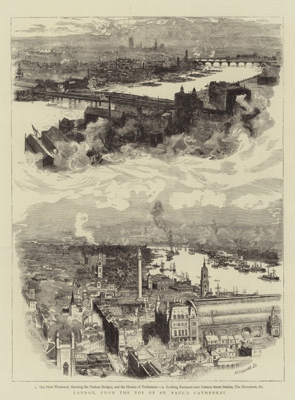 London, fra toppen av St Paul's Cathedral av William Lionel Wyllie