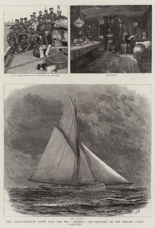 The Anglo-American Yacht Race for America Cup, Skisser på den engelske Yacht Galatea av William Lionel Wyllie