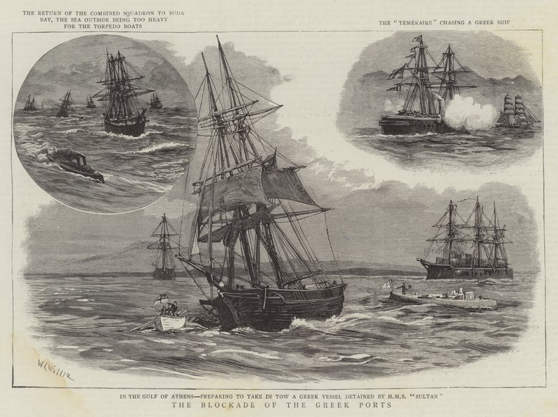 Blokaden av de greske havnene av William Lionel Wyllie