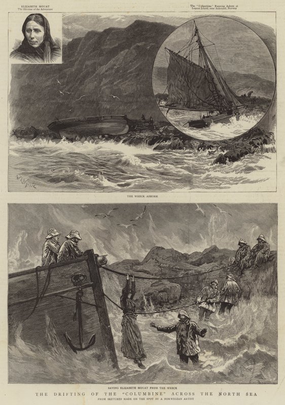 Akeelens driving over Nordsjøen av William Lionel Wyllie
