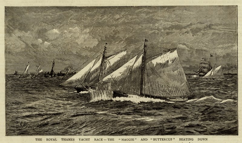 Royal Thames Yacht Race, Maggie og Buttercup slår ned av William Lionel Wyllie