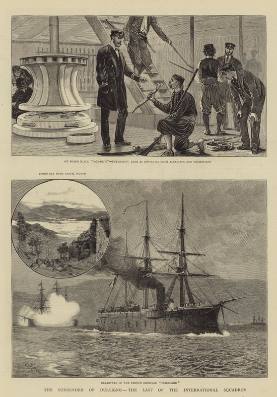Overgivelsen av Dulcigno, den siste av den internasjonale skvadronen av William Lionel Wyllie