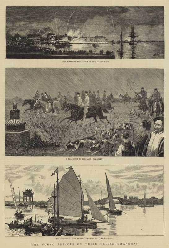De unge prinsene på cruiset deres i Shanghai av William Lionel Wyllie