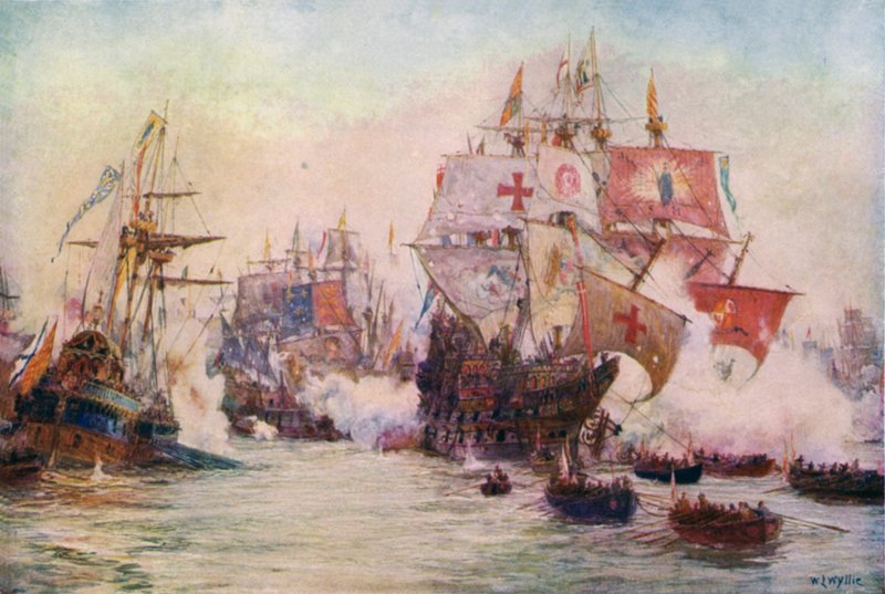 Den spanske armadaen, 1588 av William Lionel Wyllie
