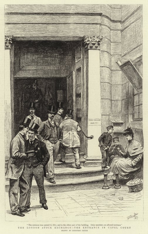 London Stock Exchange, inngangen til Capel Court av William Lockhart Bogle
