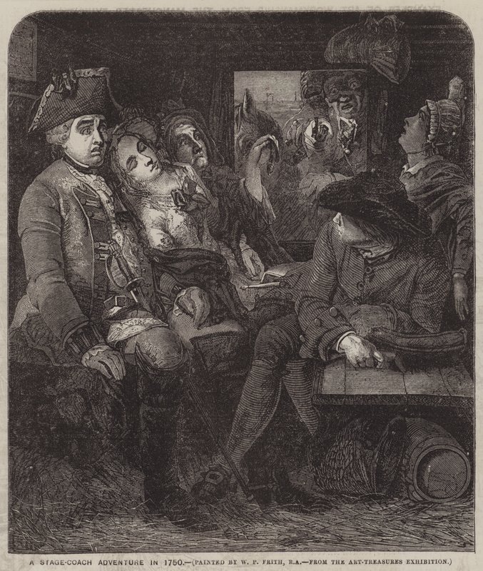 Et scene-coach-eventyr i 1750 av William Powell Frith