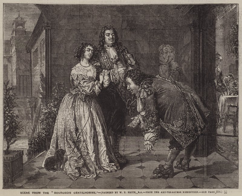 Scene fra Bourgeois Gentilhomme av William Powell Frith