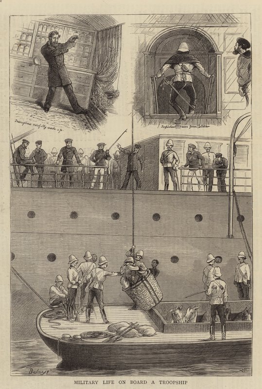 Militært liv om bord på et troppskip av William Ralston