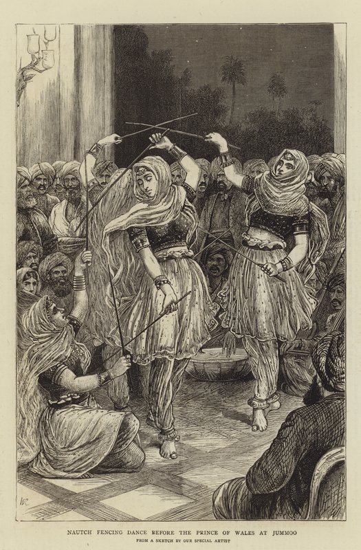 Nautch fektedans foran prinsen av Wales på Jummoo av William Ralston